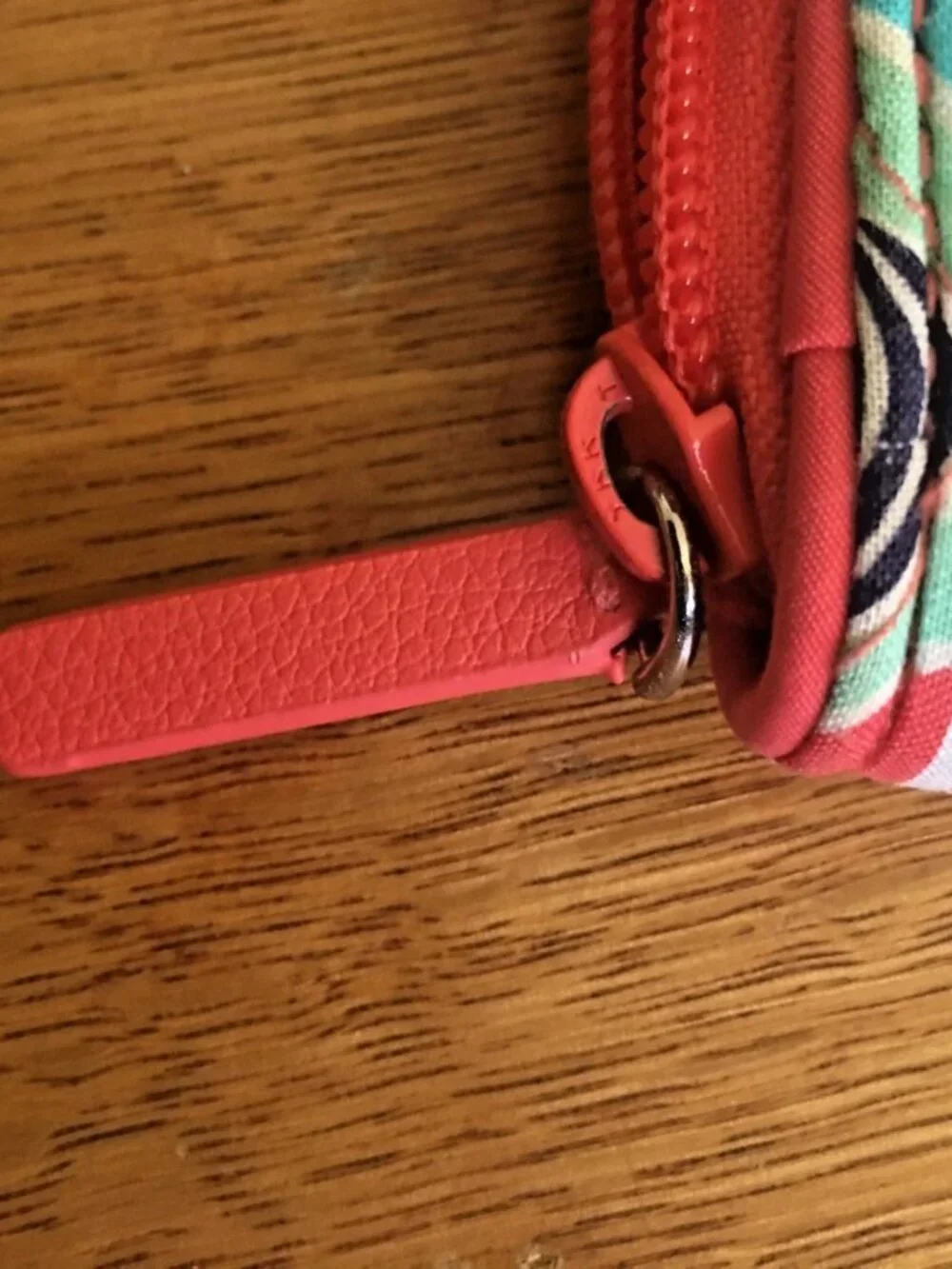 Vera Bradley Go Fish RFID Wristlet Wallet, Coral Orange & Blue NWOT